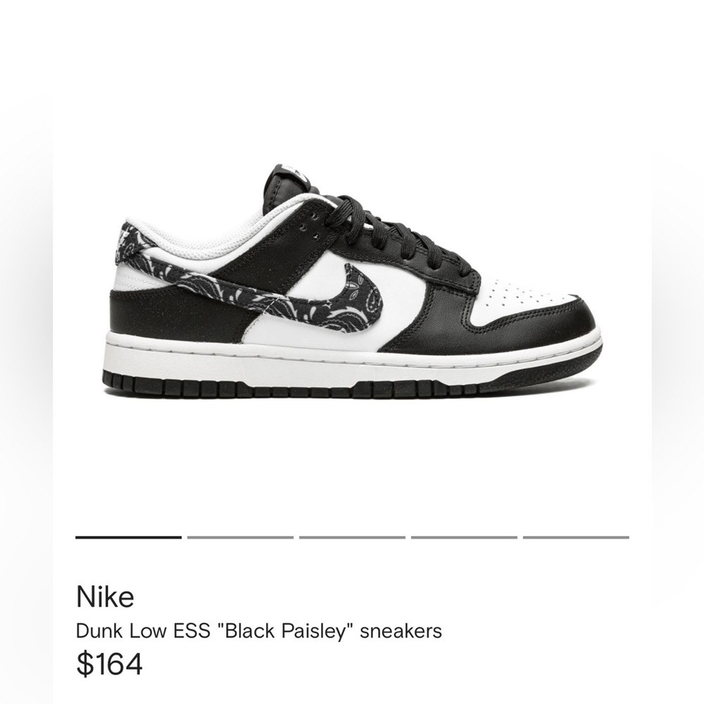 Nike Dunk Low ESS Black and White Paisley Sneakers